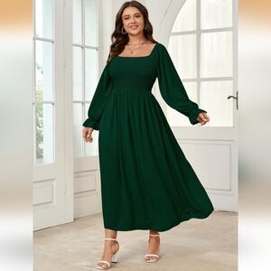 NEW NWT SHESTARR Elegant Green Long Sleeve Dress Sz 4XL(24)